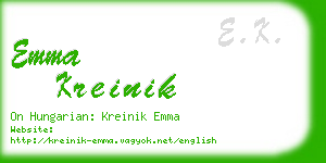 emma kreinik business card